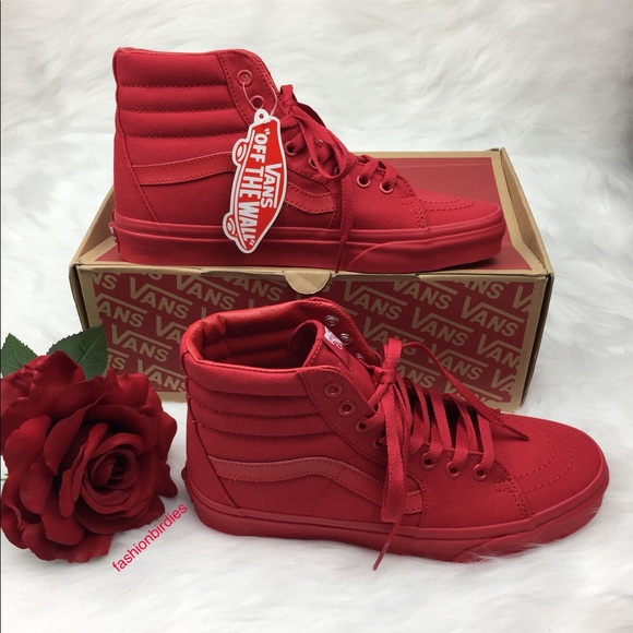 Vans Shoes - NWT Vans SK8-Hi Mono Canvas Red